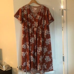 Target maternity dress floral burnt orange